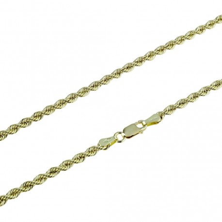 unisex laser rope in yellow gold C1917G