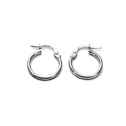 earrings circle gold white