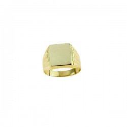 anello scudo uomo stampato vuoto in oro giallo 18 kt A2360G