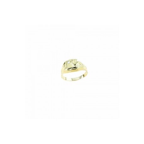 anello scudo uomo con serpente e zircone in oro giallo A2362G