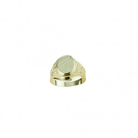 bague pour homme ovale bouclier box en or jaune A2364G