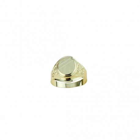 men's oval box shield ring in yellow gold A2364G