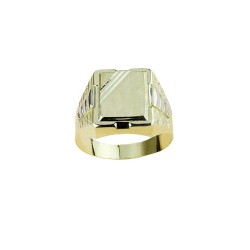 bague écusson boxed pour homme en finition satinée en or jaune A2366G