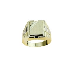 bague écusson boxed pour homme en finition satinée en or jaune A2366G