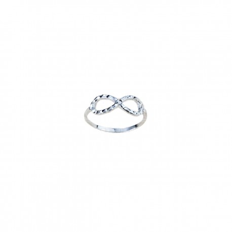 hammered infinity ring in 18 kt white gold A2394B