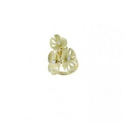 anello con fiori in oro giallo 18 kt A2397G