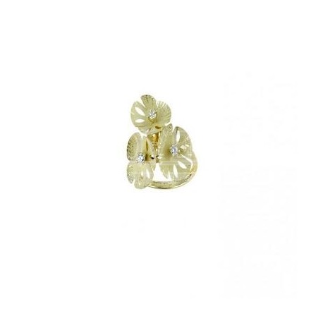 bague avec fleurs en or jaune 18 kt A2397G