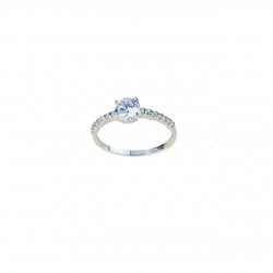 18 kt white gold solitaire ring A2419B