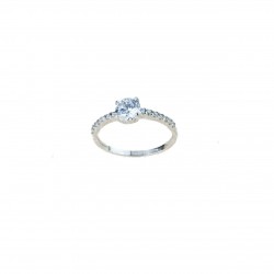 Bague solitaire en or blanc 18 kt A2419B