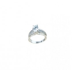 18 kt white gold solitaire ring A2420B