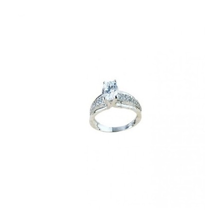 18 kt white gold solitaire ring A2420B