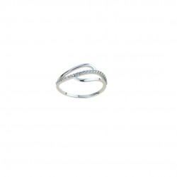 anello fantasia con zirconi in oro bianco 18 kt A2427B