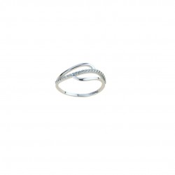 bague fantaisie avec zircone cubique en or blanc 18 kt A2427B