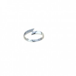 bague fantaisie avec zircone cubique en or blanc 18 kt A2428B