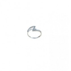 anello fantasia con zirconi in oro bianco 18 kt A2433B