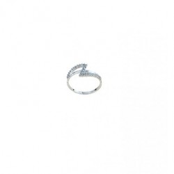 bague fantaisie avec zircone cubique en or blanc 18 kt A2433B