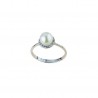ring with pearl and zircons in 18 kt white gold A2442B