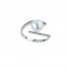 ring with pearl and zircons in 18 kt white gold A2445B