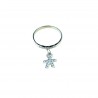 18 kt white gold pave cubic zirconia pendant child ring A2976B