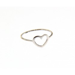 pierced heart ring in 18 kt white gold A2984B