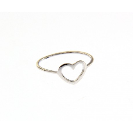 pierced heart ring in 18 kt white gold A2984B