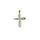 croix de femme en plaque polie avec croix centrale pavé de zircons en or jaune 18kt C1346G