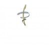 croix femme zircon en or jaune et blanc 18kt C1350BG