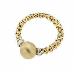 extensa line ring with satin sphere in yellow gold A3119BG