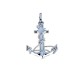 anchor pendant with rope in 18kt white gold C1437B