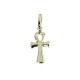 hollow fortune cross pendant in 18kt yellow gold C1439G