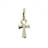 hollow fortune cross pendant in 18kt yellow gold C1440G