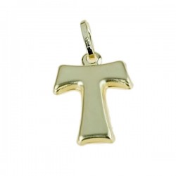 pendentif creux satin tau en or jaune 18 carats C1444G