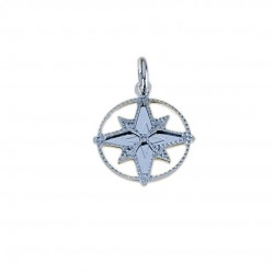 compass rose pendant in 18kt white gold C1454B