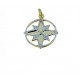 compass rose pendant in 18kt white and yellow gold C1453BG