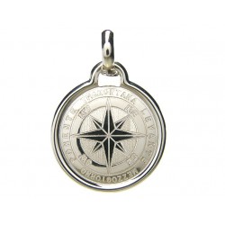 compass rose pendant in 18kt white gold C1464B