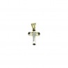 double plate cross pendant in 18kt yellow gold C1504G
