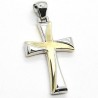 18kt yellow and white gold boxed cross pendant C1537BG