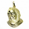 Pendentif Padre Pio imprimé en or jaune C1638G