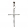 cross pendant with cubic zirconia in 18kt white gold C3289B