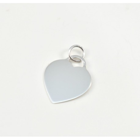 Pendentif coeur plaqué or blanc 18 carats P2789B