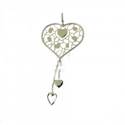 stylized heart pendant in 18kt yellow and white gold P3075BG