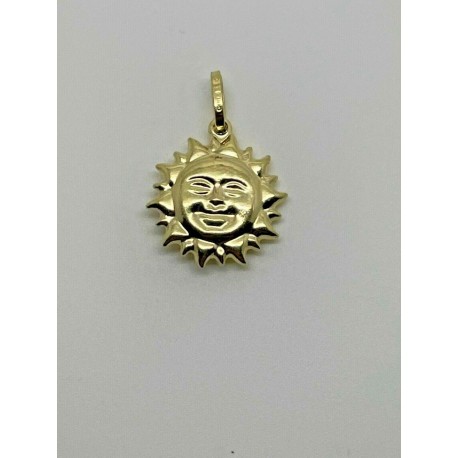 pendentif soleil en boîte en or jaune 18 carats C1252G