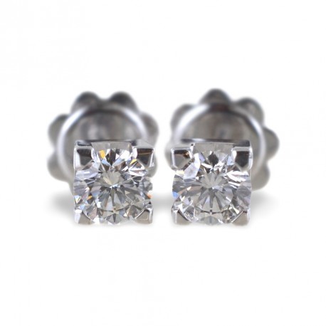 Boucles d'oreilles Large Point light en or et diamants 0.90 carat