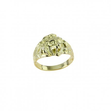 anello testa di leone in oro giallo A2355G