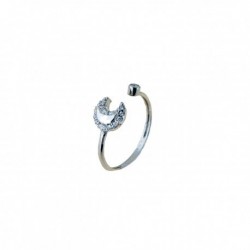 crescent ring in 18 kt white gold A2985B