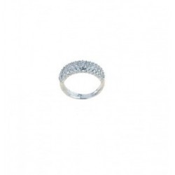 anello con fascia pave di zirconi in oro bianco 18 kt A2435B