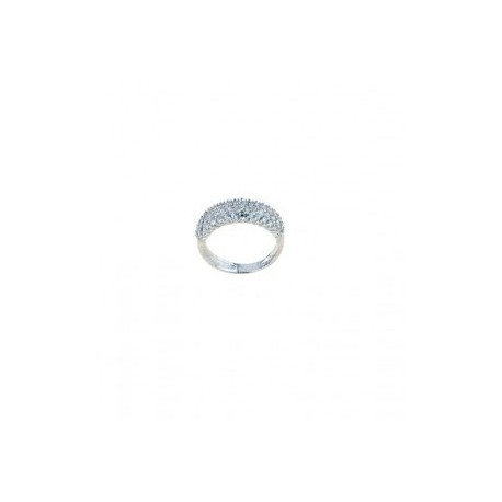 bague avec anneau pavé d'oxydes de zirconium cubiques en or blanc 18 kt A2435B