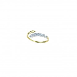 fancy ring with cubic zirconia pave in 18 kt yellow gold A2403G