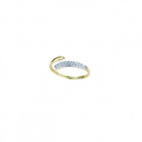 anello fantasia con pave di zirconi in oro giallo 18 kt A2403G