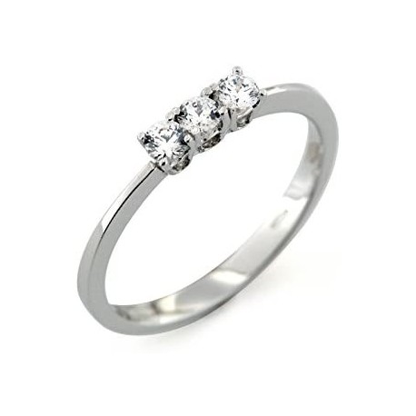 trilogy ring in 18 kt white gold A2412B